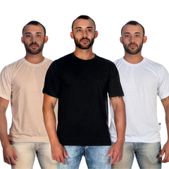 Kit 3 Camiseta Masculina 100% Algodão Premium